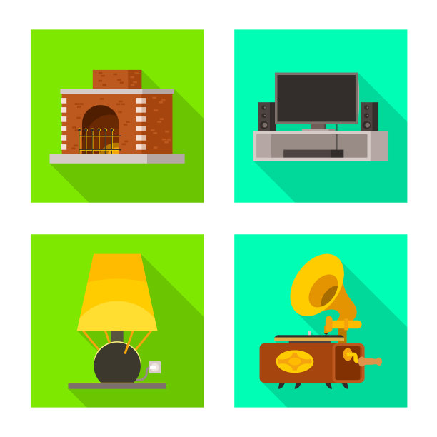 设计舒适和设备图标集图片下载