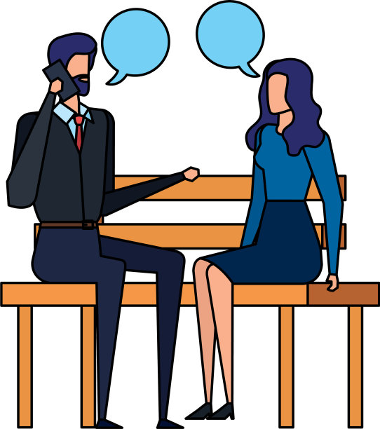 一对商务夫妇要了公园椅和图片下载