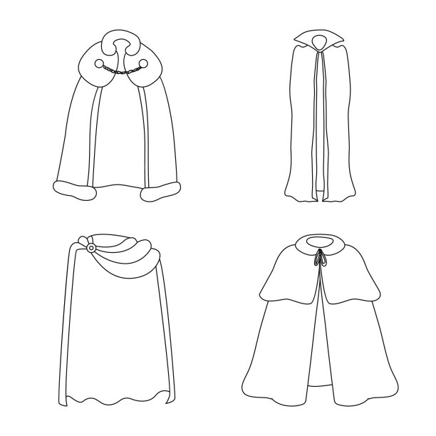 设计长袍和服装标志套图片下载