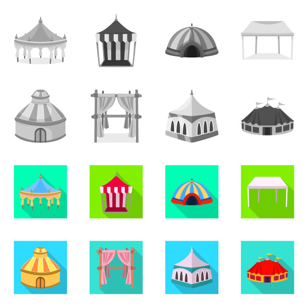 设计屋顶和折叠标志集合图片下载