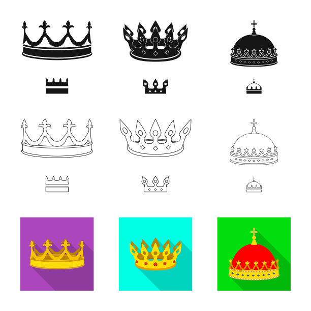 孤立的对象中世纪和贵族的图标图片下载