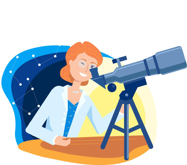 年轻的女科学家在看星星图片下载