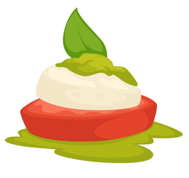 番茄和豆腐奶酪下橄榄酱分离图片下载