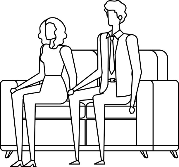 优雅的商务夫妇在客厅工作图片下载