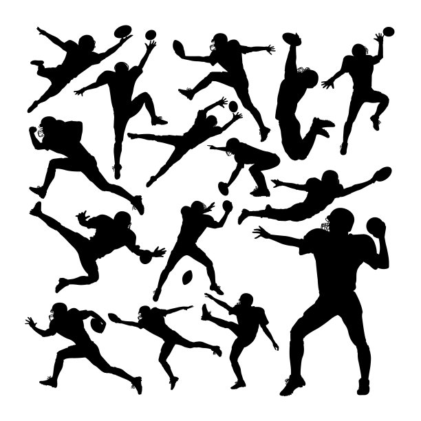 足球运动员剪影图片下载