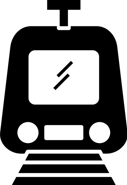 火车字形黑色图标图片下载
