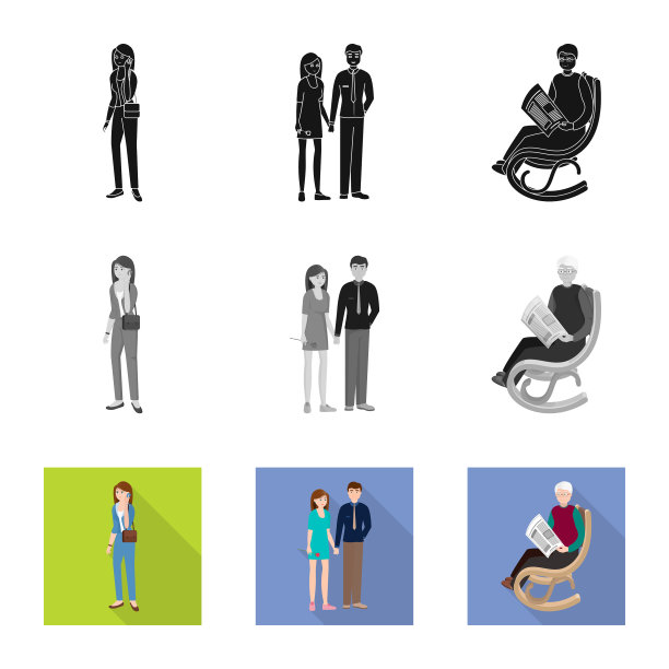 设计人物和头像图标集图片下载