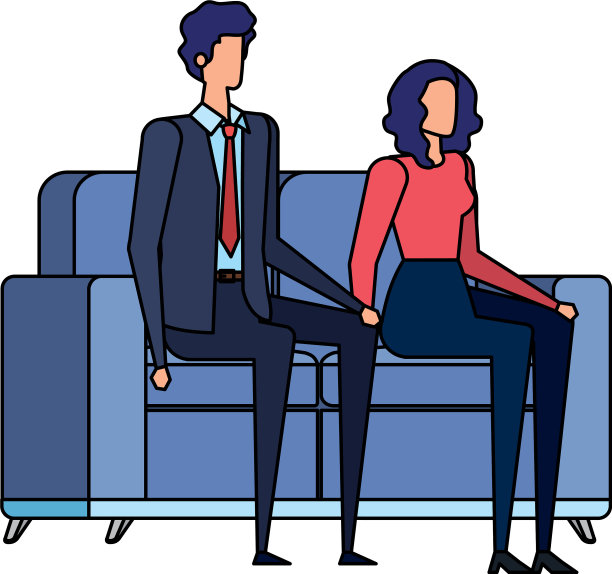 优雅的商务夫妇在客厅工作图片下载