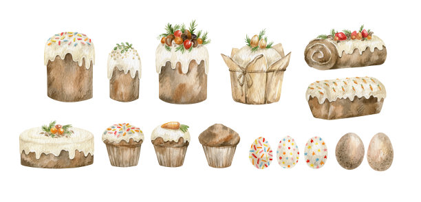 水彩复活节糖果图片下载