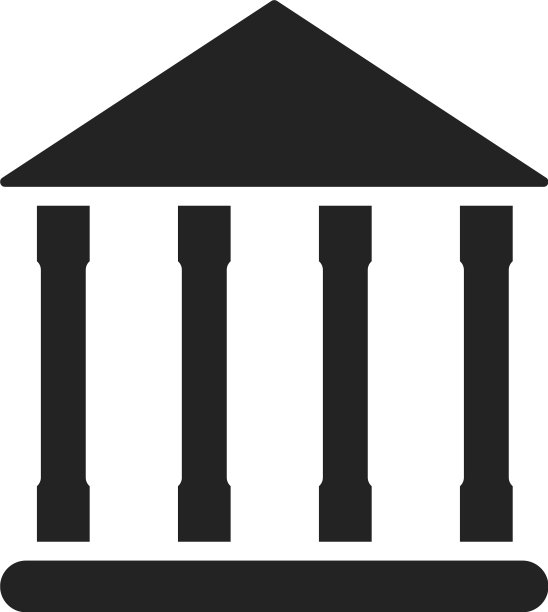 扁平线条银行图标符号Logo模板图片下载