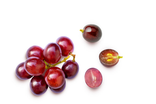 红色葡萄孤立在白色图片下载