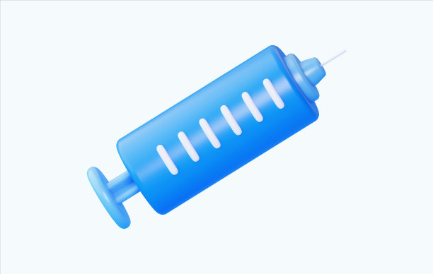 卡通风格的3d注射器。孤立在白色背景。三维渲染图片下载