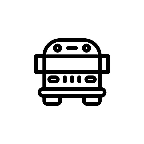 扁平线条巴士图标符号logo模板图片下载
