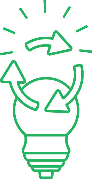 带有节能灯泡的回收箭头图片下载