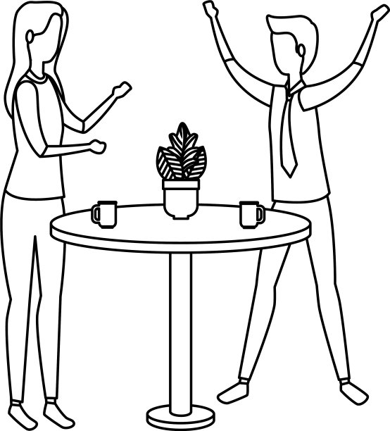 优雅的商务夫妇在办公室工作图片下载