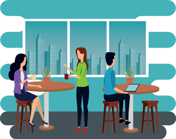 优雅的商人在办公室工作图片下载