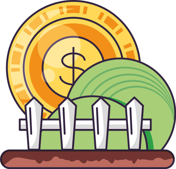 田野与篱笆与金钱硬币图片下载