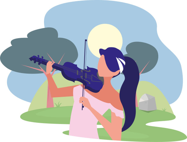 女音乐家小提琴演奏音乐图片下载