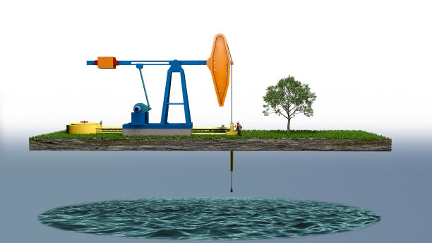 从地下开采石油，挖掘和寻找黑金所需的机器。图片下载