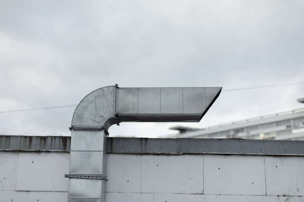 建筑物的通风孔。墙内风道。图片下载