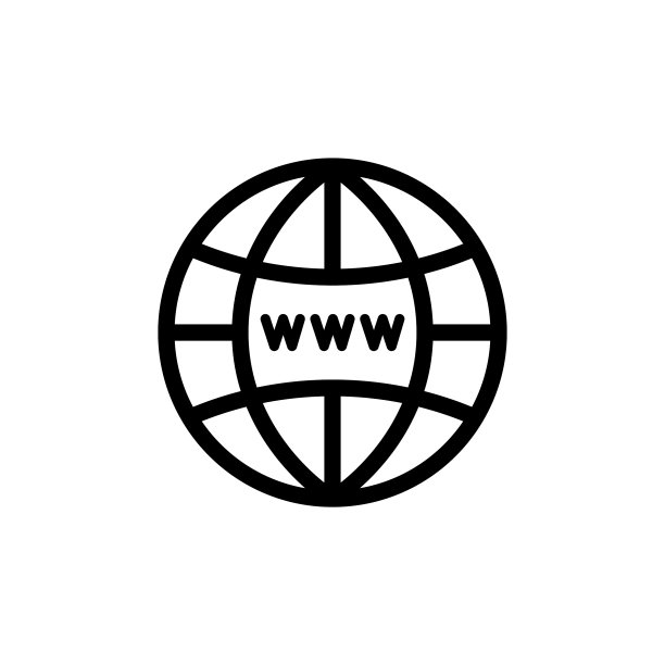 扁平风格地球网络图标符号标志图片下载