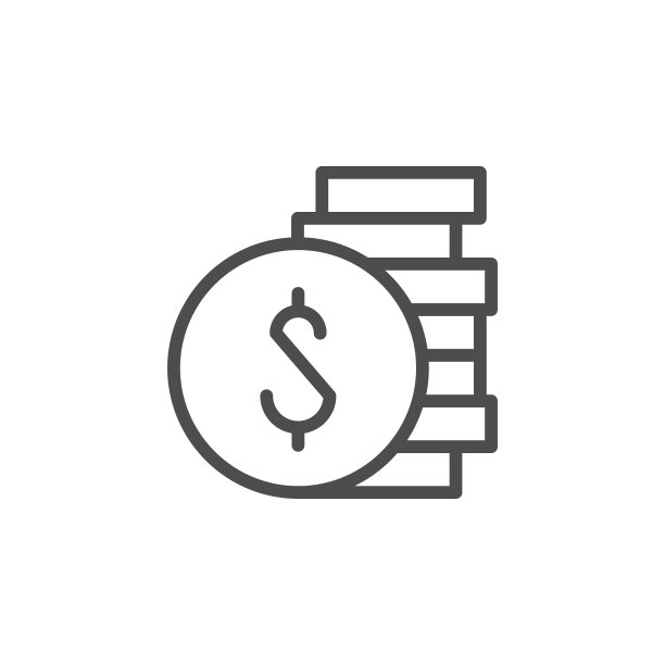 美元硬币图标与金钱概念图片下载
