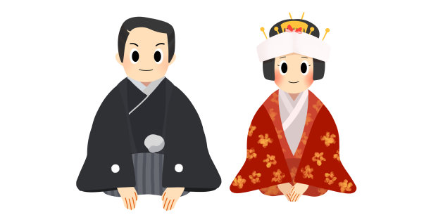 日式婚礼插画图片下载