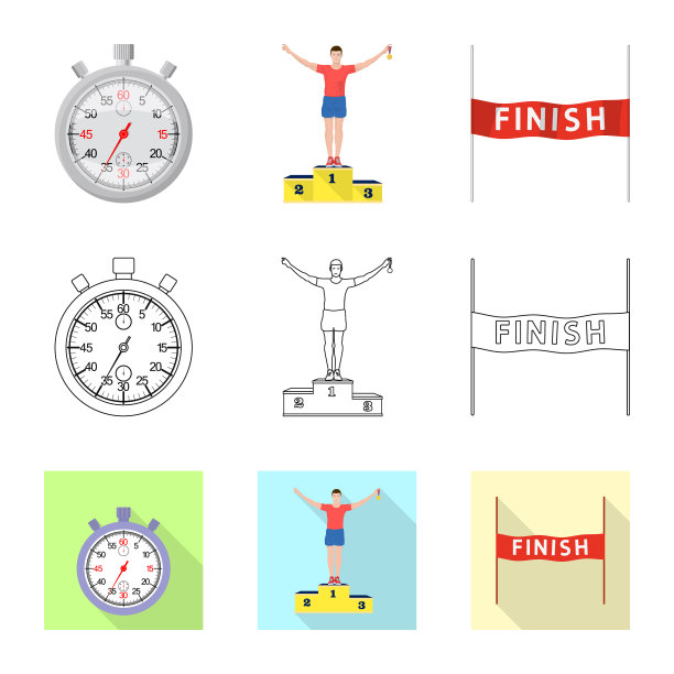 设计运动和冠军图标集图片下载