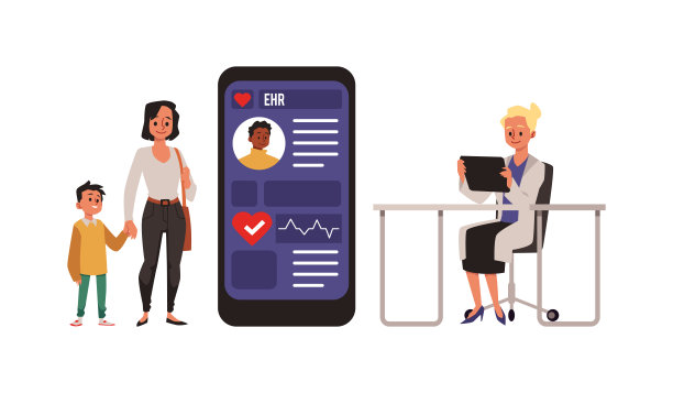 面向现代诊所和患者的电子病历应用概念图片下载