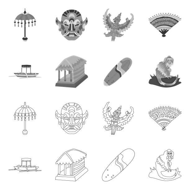 还有旅游标志套装图片下载