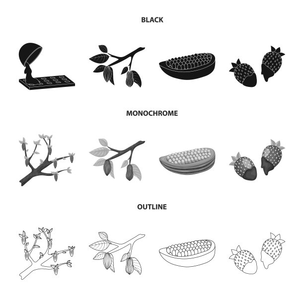 孤立物体食物和美味标志的集合图片下载