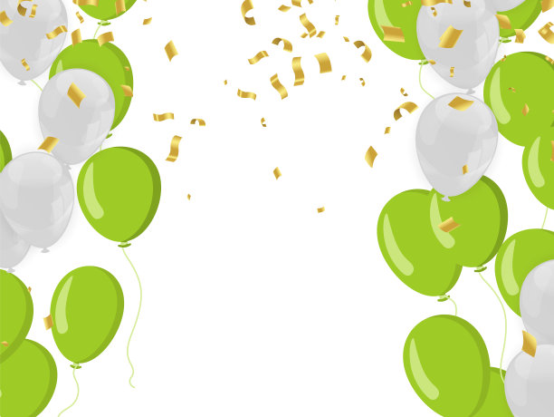 节日背景气球，旗帜，彩带。文本。向量喜庆的插图。图片下载