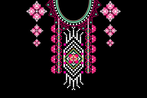 美丽的人物部落项链图案。图片下载