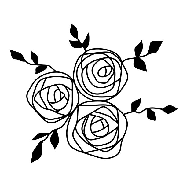 带叶子的玫瑰，花，装饰品图片下载