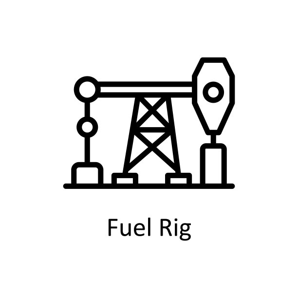 燃料钻机矢量轮廓图标网页孤立的白色背景EPS 10文件图片下载