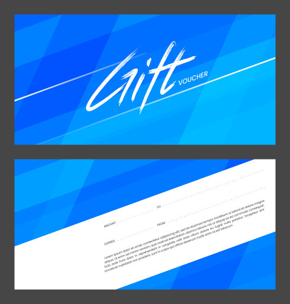 礼品券模板带有抽象条纹。图片下载