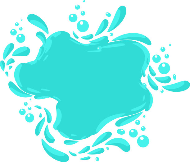 水滴。水或油飞溅和喷雾。流淌的水滴，液体的波浪。图片下载