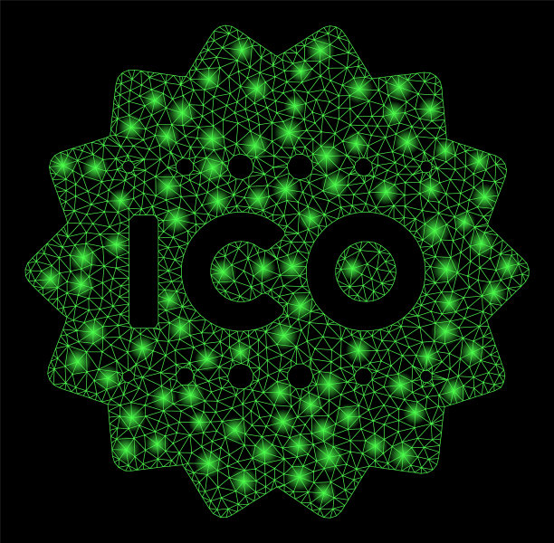 带有耀斑的耀斑网状网络ico令牌图片下载