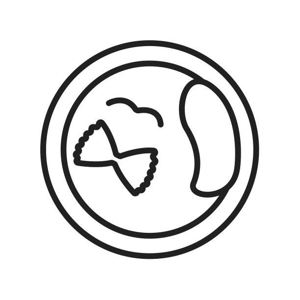 意面在盘子里的图标。矢量图图片下载