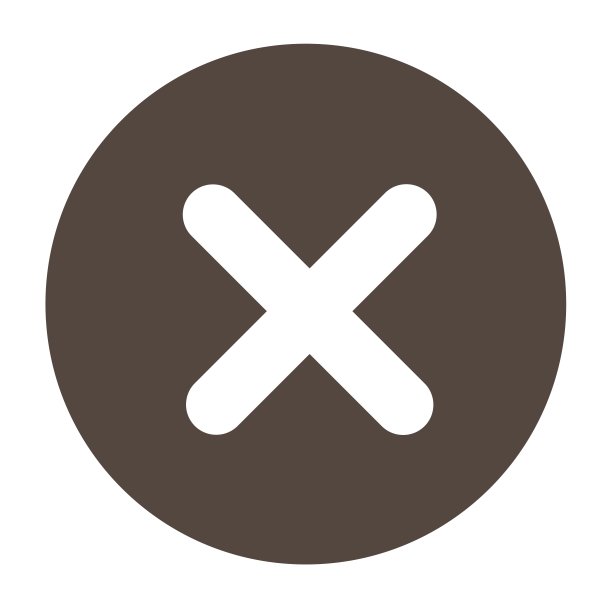 白色拒绝图标上的棕色圈图片下载