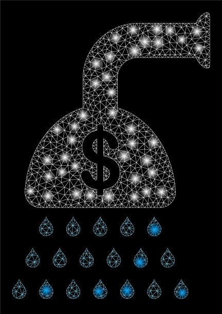 闪光网格网络支付淋浴与闪光点图片下载