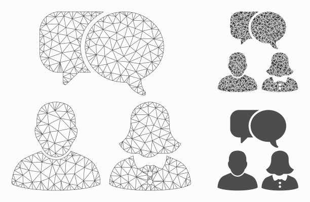 人们聊天的网丝框架模型和图片下载