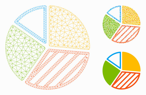 饼图网格胴体模型和三角形图片下载