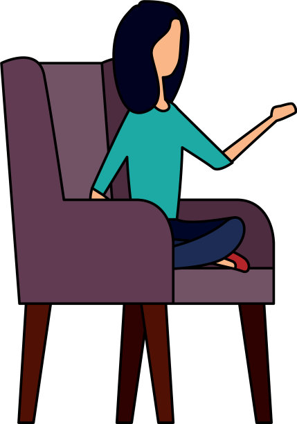 优雅的女商人坐在沙发上图片下载