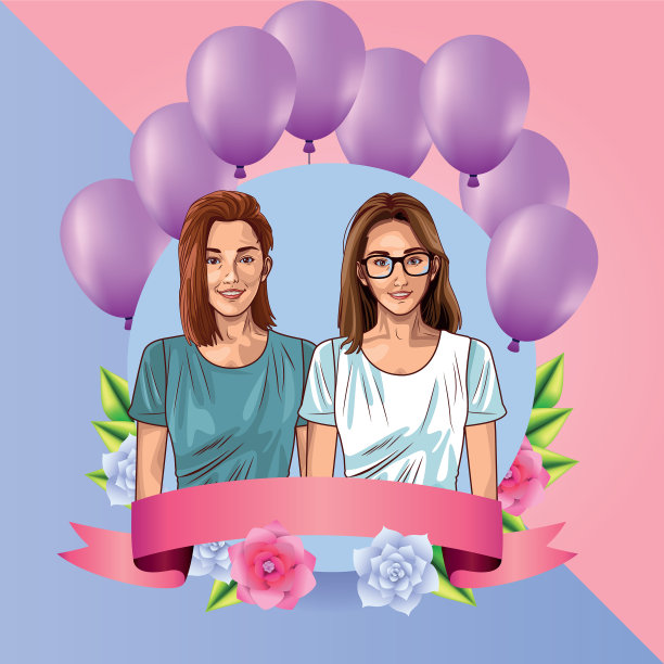 波普艺术美女微笑卡通卡片图片下载