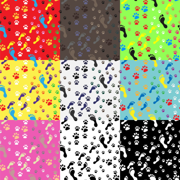 大集无缝背景与足迹图片下载