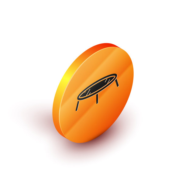 等距跳跃蹦床图标隔离图片下载