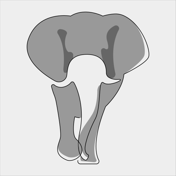 一行抽象的大象图片下载