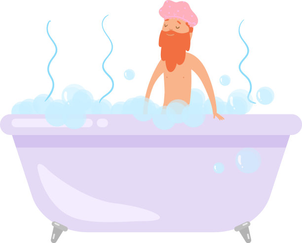 可爱的红发潮男在洗澡图片下载