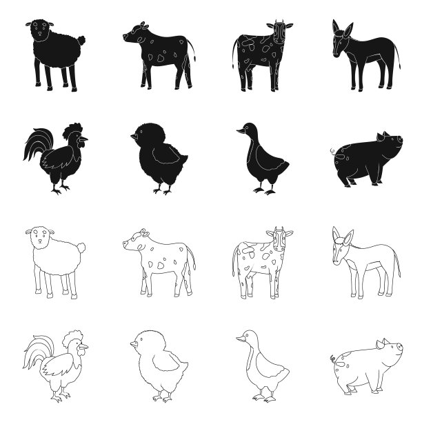 设计育种和厨房标志集图片下载